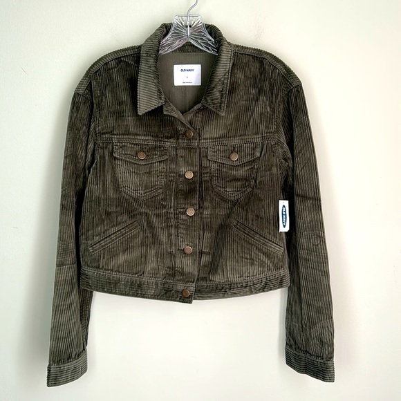 Old Navy Women's Dark Green Corduroy Jacket - Picture 1 of 10